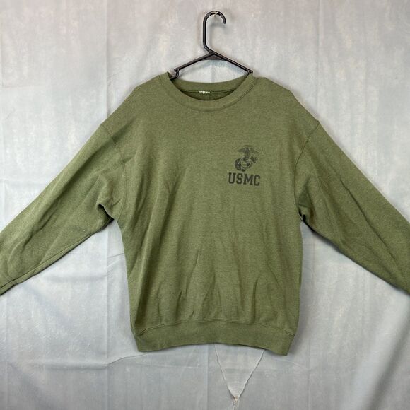 USMC Sweatshirt Mens Large Green Campbellsville Crewneck Pullover Military USA - Picture 1 of 5